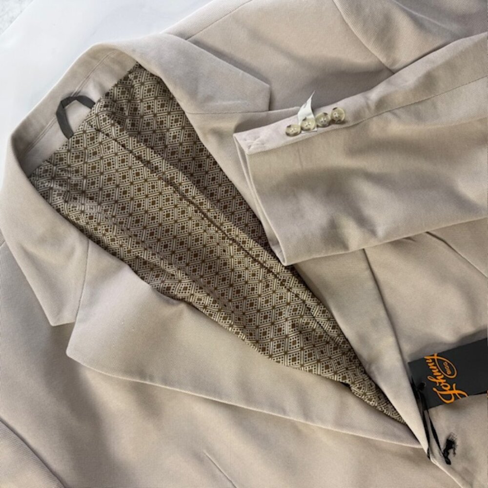 Johnny Bigg Almond Charles Knit Stretch Blazer 54 NWT Formal Jacket